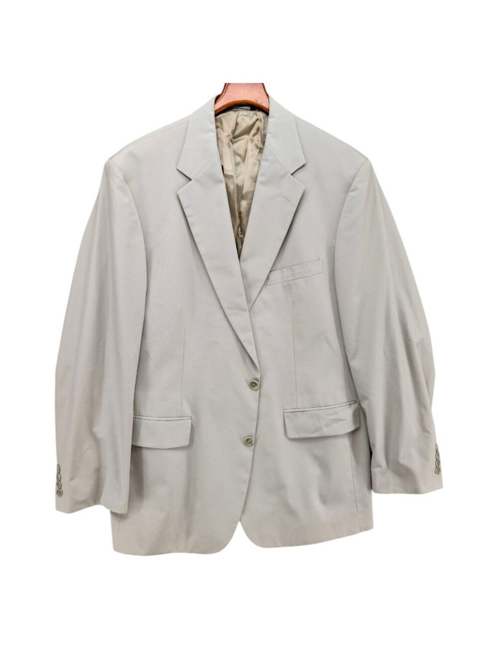 Brooks Brothers Blazer Mens Light Beige Khaki 2 Button Sports Coat Size 44L